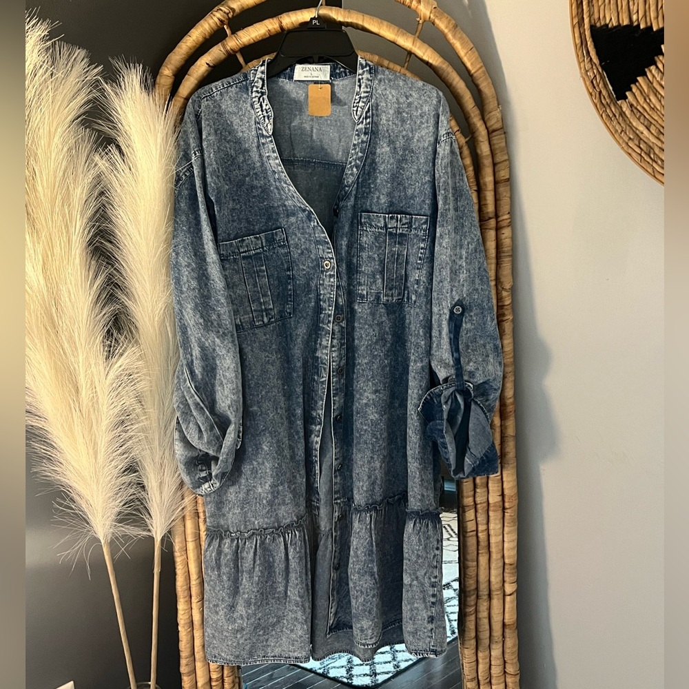 NWT washed acid denim shirt